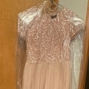 Adrianna Papell rose gold dress